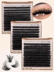 160/180/200pcs D-Curl Single Lash Extensions, Long-Lasting, Lightweight & Long, Suitable For Home DIY Beginners, Portable Travel Pack, Soft & Voluminous, Mixed Design, Enhances Eyes, Easy To Use, Perfect For Stage/Daily/Cosplay/Photography/DIY Eye Makeup - D - View 2