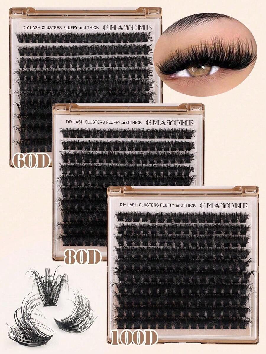 160/180/200pcs D-Curl Single Lash Extensions, Long-Lasting, Lightweight & Long, Suitable For Home DIY Beginners, Portable Travel Pack, Soft & Voluminous, Mixed Design, Enhances Eyes, Easy To Use, Perfect For Stage/Daily/Cosplay/Photography/DIY Eye Makeup