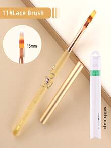 1Pc Detachable Snake Decor Nail Art Brush, Yellow Translucent Acrylic Handle Nail Liner Pen For UV Gel Drawing Painting Carving - Yellow - View 8