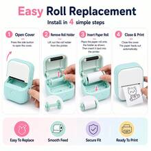 1/3/5/10 Rolls Of Transparent Self-Adhesive Thermal Printing Paper - 57Mm X 25Mm Mini Portable Printer Compatible, Instant Thermal Labels, Supports Pocket Printers' Black And White Printing - View 12