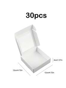 5/10/30pcs White Small Gift Boxes With Transparent Display Window, Suitable For Jewelry, Soap, Candy Packaging, Handmade Paper Boxes, Decorative Flat Gift Boxes, Can Be Used For Gifts, Handicrafts, Wedding Parties And Bridal Showers - White - View 10