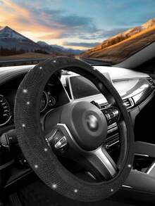 1PC New Multi-Color Car Steering Wheel Cover With Rhinestones, Elastic, No Inner Ring, Wavy Design, All-Season Universal, Hot-Stamping Rhinestone, Fashionable Anti-Slip Steering Wheel Protector - Multicolor - View 16