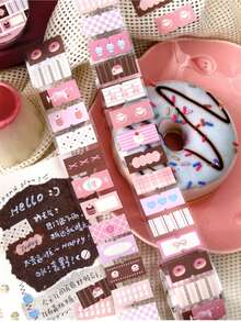 Jilu Xin's Lovers Afternoon Tea Movement Series Writable Tape, Minimalist Salt-Style Plaid Planner Background Sticker - A - View 7