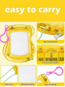 8pcs/Pack Mini Erasable Drawing Boards With Keychain Clips, Portable Whiteboards With Lanyards, Dust-Proof Sketch Pads With Keychains, Backpack Keychain Clips Drawing Boards, Travel Size, Party Favors, Small Gift Fillers, Classroom Rewards, Erasable Sketchbooks, Unisex, Birthday Party Gifts, Backpack Keychain Clips Sketchbooks, Birthday Party Gift Bags, Reward Party Gifts - Multicolor - View 4
