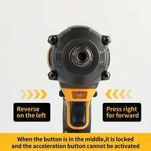 SuperPan Rechargeable Electric Tool Brushless Cordless Impact Wrench 20V 3-Speed Forward + 2-Speed Reverse Suitable For M6-M16 Bolts Industrial Grade Home Multi-Function Electric Wrench Car Repair / Woodworking / Scaffolding / Installation All-In-One Machine (Bare Tool - Battery Not Included) - Yellow - View 6