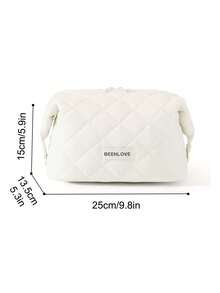 Large Opening Design Large Capacity Makeup Bag With Zipper, Lightweight Travel Toiletry Bag, Waterproof Foldable Quilted Cosmetic Storage Bag, Suitable For Skincare, Brushes, Bathroom And Travel Essentials, Gift For Girls And Women - Multicolor - View 15