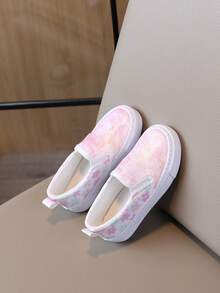 Mädchen Glitzer Slip-On Sneaker, Regenbogen Farbverlauf Pailletten Oberteil, leichte rutschfeste flache Sohle Freizeitschuhe für Kleinkinder - Pink - Übersicht 2