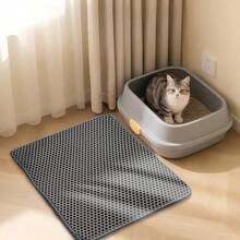 1pc EVA Material Extra Large Double Layer Cat Litter Mat, Effectively Prevents Cat Litter Splashing And Leaking, Prevents Cat Litter Overflow. Non-Slip, Washable, Waterproof, Odor-Resistant, Easy To Clean - Ideal Protective Mat For Cat Litter Box And Pet Supplies | Washable Cat Litter Mat | Durable Cat Litter Mat. - Multicolor - View 5