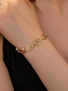 1pc Fashionable Symbol Design Delicate Bracelet, Elegant & Versatile Jewelry For Women, Suitable For Daily Wear - Gold - View 1