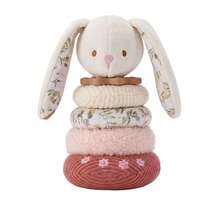 1pc Plush Animal Stacking Ring Toy, Bear/Rabbit/Dinosaur Soft Fabric Stacking Rings With Cotton Bottom, Multi-Material Tactile Sensory Educational Toy For Infants And Toddlers, Early Learning Play Toy, Baby Gift - Pink - View 13