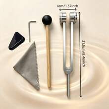 1 Set Alloy Tuning Fork Single Piece Set, High-Quality Silver Tuning Forks 128Hz, 432Hz, 528Hz For Chakra Healing, Sound Therapy, Yoga, Meditation, Professional Sound Wave Vibration Instrument - Silver - View 2