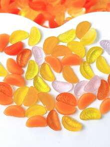 50Pcs New Ice Transparent Simulated Orange Slice Nail Art Decorations, 3D Fruit DIY Nail Accessories - Orange - View 7