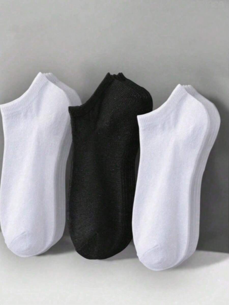 1/5/10/15/20 pares de calcetines invisibles para mujer, blanco/gris/negro, calcetines de primavera/verano, calcetines cortos transpirables de malla, adecuados para uso diario, - Multicolor - Ver 1