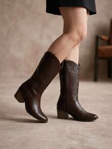 Women Mid-Calf Boots - Café - View 2