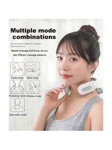 Electric Neck Massager, Neck And Shoulder Massage, Spine Relaxation, Automatic Heating, Therapy Relief, Rechargeable - Multicolor - View 6