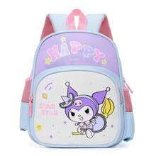Sanrio 可愛 Hello Kitty 卡通印花輕量尼龍後背包，多口袋可調節肩帶，學生書包，旅行禮物 - 彩色 - 查看 14