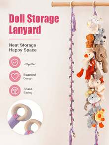 1 Set Multi-Function Plush Doll Storage Hanging Rope Set, Plush Doll Display Chain With 20 Clips And 2 Hooks, Space-Saving Closet Plush Doll Storage Hanging Organizer, Suitable For Plush Doll Collection And Organization - Multicolor - View 5