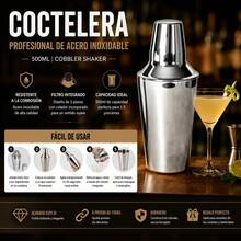 Professional Stainless Steel Cocktail Shaker 500ml, 3-Piece Cobbler Shaker With Built-In Strainer And Leak-Proof Lid For Home Bar And Bartenders - View 6