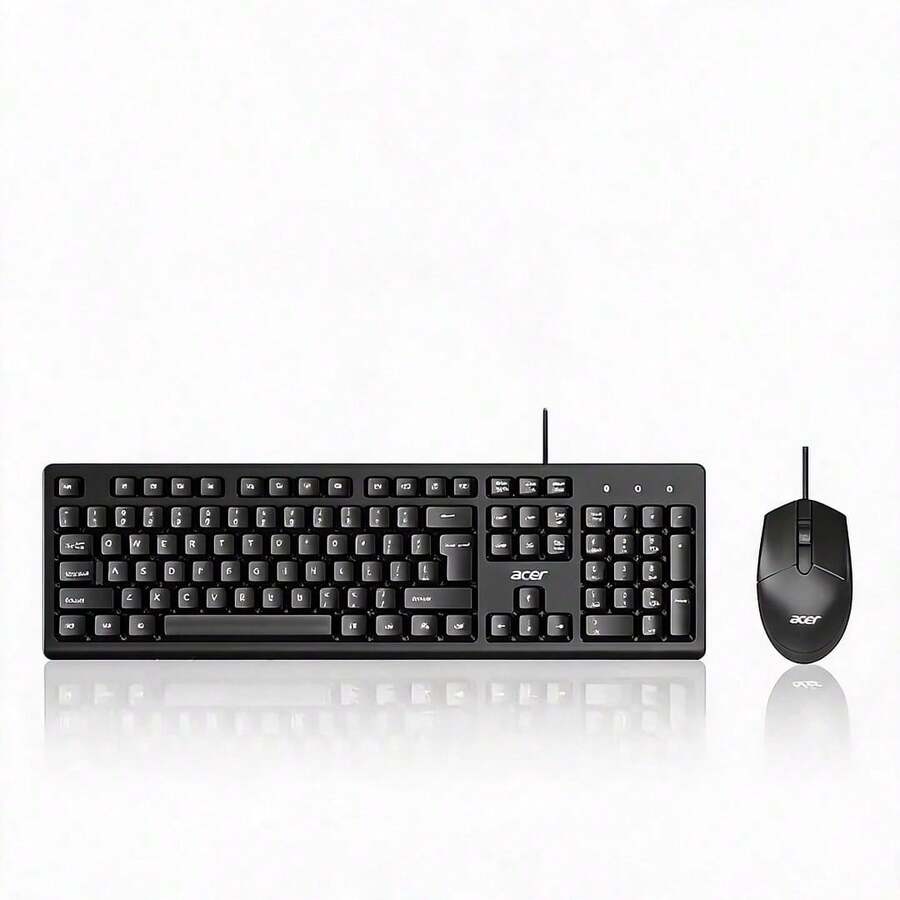 Acer OAK930 Wired Business Silent Keyboard And Mouse Combo, 107-Key Standard Layout, Low-Noise Keys, USB Plug And Play, Comfortable Office Keyboard And Mouse Set - View 1