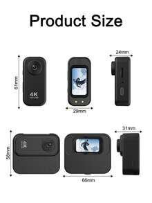 4K Portable Mini Action Camera, Magnetic Detachable WiFi Camera With Image Stabilization And Rechargeable Charging Case, Compact Camera For Cycling, Hiking, Outdoor Sports Recording, Wearable Camera Accessory, Gift For Men And Women - View 9