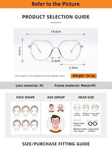1對女款黑色貓眼PC鏡框極簡純色百搭平光眼鏡 - 灰色 - 查看 4