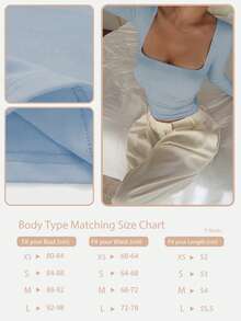 Basic Minimalist Crew Neck Double Layer Seamless Slim Fit Long Sleeve Top Casual Spring - Blue - View 7