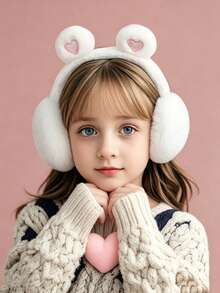 Foldable Heart-Shaped Ear Muffs, Winter Warm Anti-Freeze Cute Ear Covers For Students, Children Seven-Star Warm School Ear Protectors - Multicolor - View 4