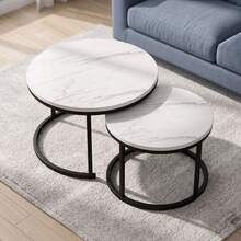 Super life A Compact Nordic Style Coffee Table, Available In Multiple Sizes Including Round And Minimalist Modern Round Coffee Tables Or Side Tables, Suitable For Small Living Rooms. White, Furniture, Table - Multicolor - View 7