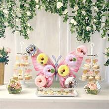 1 Set Pink Butterfly Shaped Wooden Donut Stand, Butterfly Shaped Donut Display Rack Frame, Birthday Table Centerpiece Decoration, Birthday, Anniversary, Baby Shower, Bridal Shower, Wedding Decoration Donut Stand - Butterfly - View 6