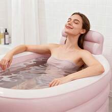 1pc Foldable Portable Adult Inflatable Bathtub, Thickened Durable Material, Comfortable Backrest, Easy Storage And Quick Installation, Space-Saving Design, Suitable For Relaxing Bathing - A - View 2