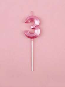 1pc 0-9 Number Birthday Candle, Pink Number Candle Cake Topper With Base, For Birthday Cake, Wedding Anniversary, Proposal, Anniversary, Graduation Party Cake Decoration - View 11