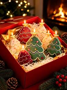 1pc Christmas Tree Candle Mold, Snowflake Embossed Tree Shape Silicone Candle Mold, DIY Aromatherapy Candle, Plaster, Resin, Clay Crafts, Easy Release, Non-Stick, Reusable, Home Desktop Decoration, Christmas, Thanksgiving, Halloween Handmade Gift - A - View 6