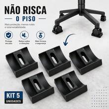 Kit 5 Travas para Rodinhas de Cadeira Gamer e Escritório – Antiderrapante e Fixador - Multicolorido - Visão 2