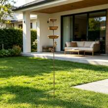 1pc Vintage 3-Tier Iron Bird Feeder, Outdoor Garden Rain Collector, Yard Decor - Three Layer Bird Feeder - View 5