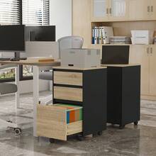 Office Storage Cart - Light Wood Grain - View 9