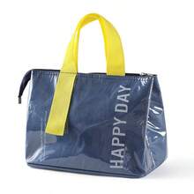 1pc Multi-Color Printed Insulated Lunch Bag, Waterproof Oxford Fabric Tote Bag, Portable Food Carrier Bag Suitable For Office And School - Multicolor - View 6