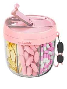 7 Large Compartment Pill And Vitamin Storage Box, Weekly Pill Organizer, Portable Medication Storage Bag, Storage Tool, Organizing Tool, Daily Use, Commute Use, Practicality, With Lanyard, Outdoor, Fitness, Home Daily Pill Storage, Multiple Colors, Black, Pink, White - Multi-color - View 13