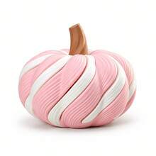 Decorative Artificial Pumpkin Ornament, Stylish Stripe Design Tabletop Decoration, Festive Display Decor For Halloween, Thanksgiving, Autumn Home Party Decor - Multicolor - View 13