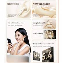 Lenovo EA230 Wireless Earbuds, Clear Sound Quality, Calls, Sports Earbuds, Compatible With Phone, Laptop, Tablet, Low Latency, Original Bluetooth Earbuds - Cherry Blossom White - View 9