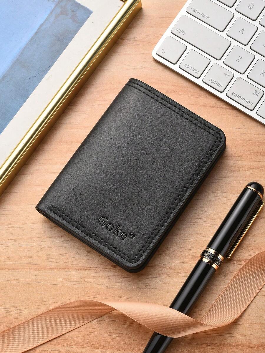 Men's Ultra-Thin Mini Wallet Card Holder, Multi-Function Driver's License Sleeve, Multi-Slot ID Card Holder
