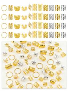 240pcs Alloy Hair Clips Hair Ties Hair Accessories Hair Clips Hair Ropes Suitable For Braided Hairstyles Adjustable Metal Braiding Hair Accessories - Multicolor - View 3