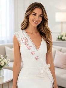 Custom Bride To Be Lace Sash, Embroidered Bridal Shower Sash, Custom Thread, Lace Sash For Wedding, Bachelorette Party Sash, Hen Party Bride Gift, Gift For Wedding, Party. - Multicolor - View 11