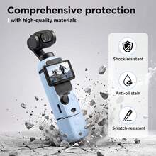 MAMEN Silicone Protective Case Set For Osmo Pocket 3, Body Cover + Lens Cap + Battery Shell + Storage Bag, Shock‑Proof Anti‑Scratch Handheld Gimbal Camera Accessory - View 5