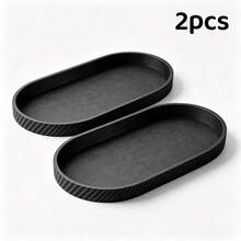 3D Printed Minimalist Jewelry Tray, Black Storage Tray With Ribbed Texture, Multifunctional Tray For Organizing Watches, Rings, Keys, Necklaces And Other Small Accessories, Suitable For Vanity, Bedside Table, Desk Decorative Catch-All Tray, Jewelry Tray - Black - View 8