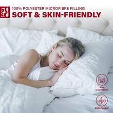 H&R Premium Luxury Quilted Pillows Ultra Soft Hotel Quality Bedding For Back Side Sleepers Pack Of 1 2 4 - White - View 4