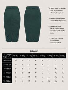 Autumn Commute Gemstone Rose Solid High Waist Pencil Skirt Professional Back To School Elegant Women Slit Knee-Length Bodycon Slim Fit Halloween Christmas - Peacock Blue - View 7