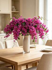 1/3/8pcs Artificial Silk Nine-Layered Flower Stems, 31 Inch Long Branches, Suitable For Tall Vase Floral Arrangements, Tabletop Decor, Home And Wedding Decoration - Red Violet - View 8