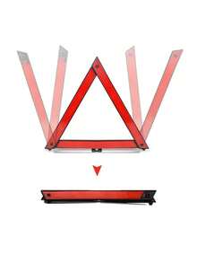 1pc Red Reflective Warning Triangle With Storage Box, Compact & Portable For Emergency Road Safety | Car Safety Must Haves, Roadside Emergency Kit, Vehicle Emergency Essentials, Car Trunk Organizer, Reflective Safety Gear, Travel Safety Accessories - Tripod - View 5