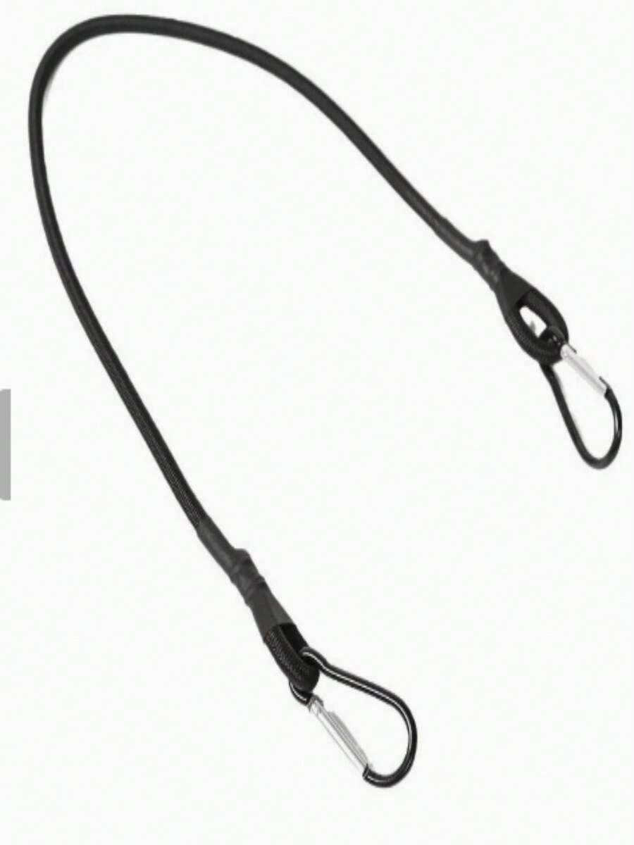 Elastic Bungee Cord With Carabiner, Camping Car Tie-Down Rope, Outdoor Clothesline, Luggage Elastic Packing Hanging Rope - Black - View 1