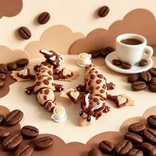 Set Mainan Plastik Bentuk Naga Kopi Cetak 3D Lucu + Telur Naga, Hiasan Meja, Patung Miniatur, Hadiah Liburan - MultiWarna - View 6
